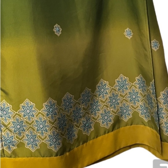 Vtg 90s Y2K Express Green Beaded Bohemian Fairy Skirt Sz 9/10 NWT - Picture 4 of 7